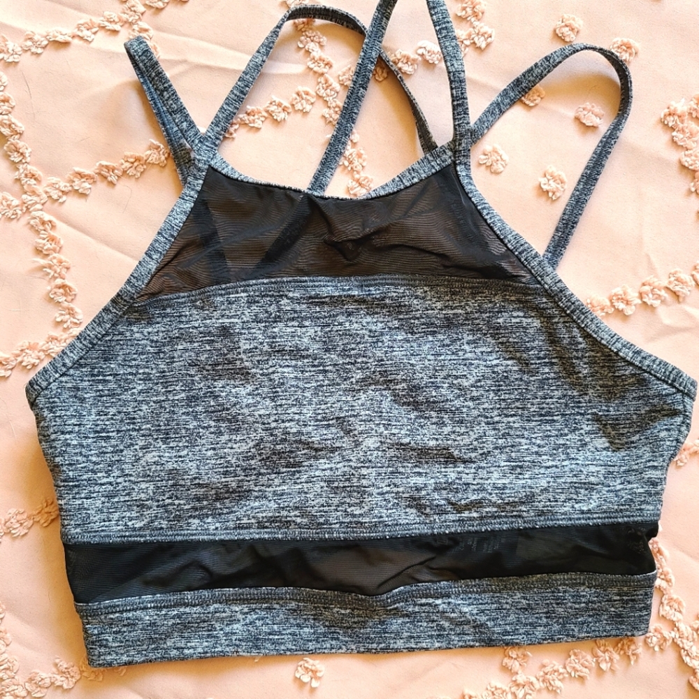Victoria Seceret PINK Gray Mesh Sports Bra sz S